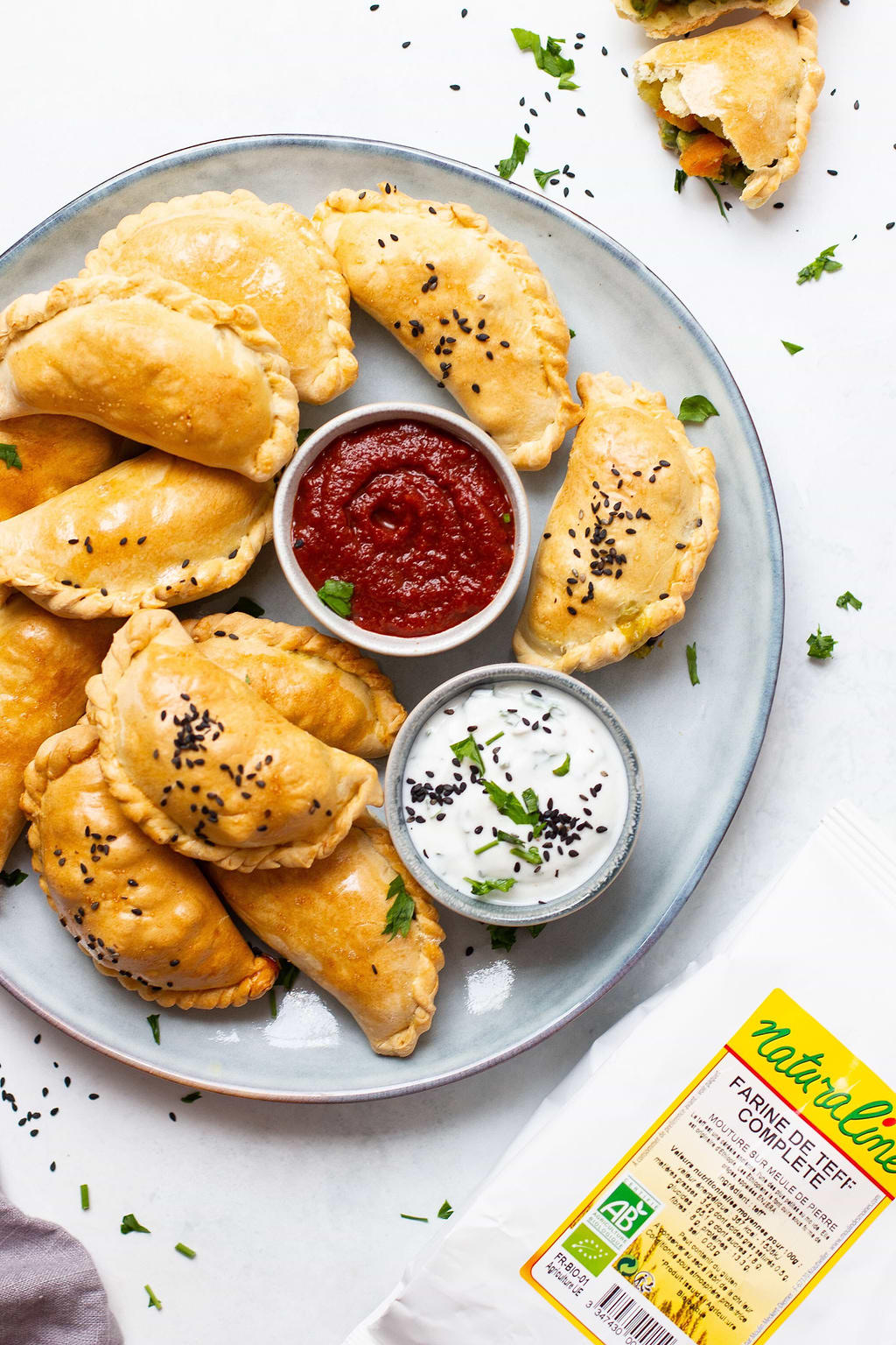 Glutenvrije vegetarische empanadas met groenten